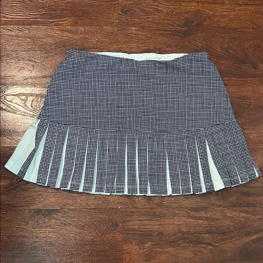 Tory Sport Navy and White Pleated Mini Skirt